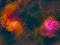 IC405 noStars  Flaming Stare and Tadpole Nebulas